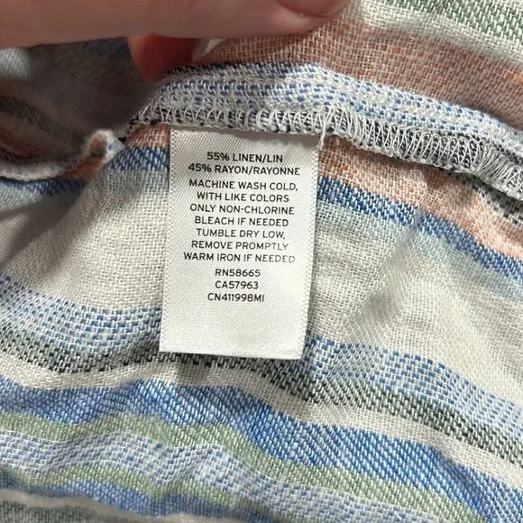 Caslon Linen Blazer Jacket sz M Striped Boyfriend Fit NEW - Picture 8 of 8